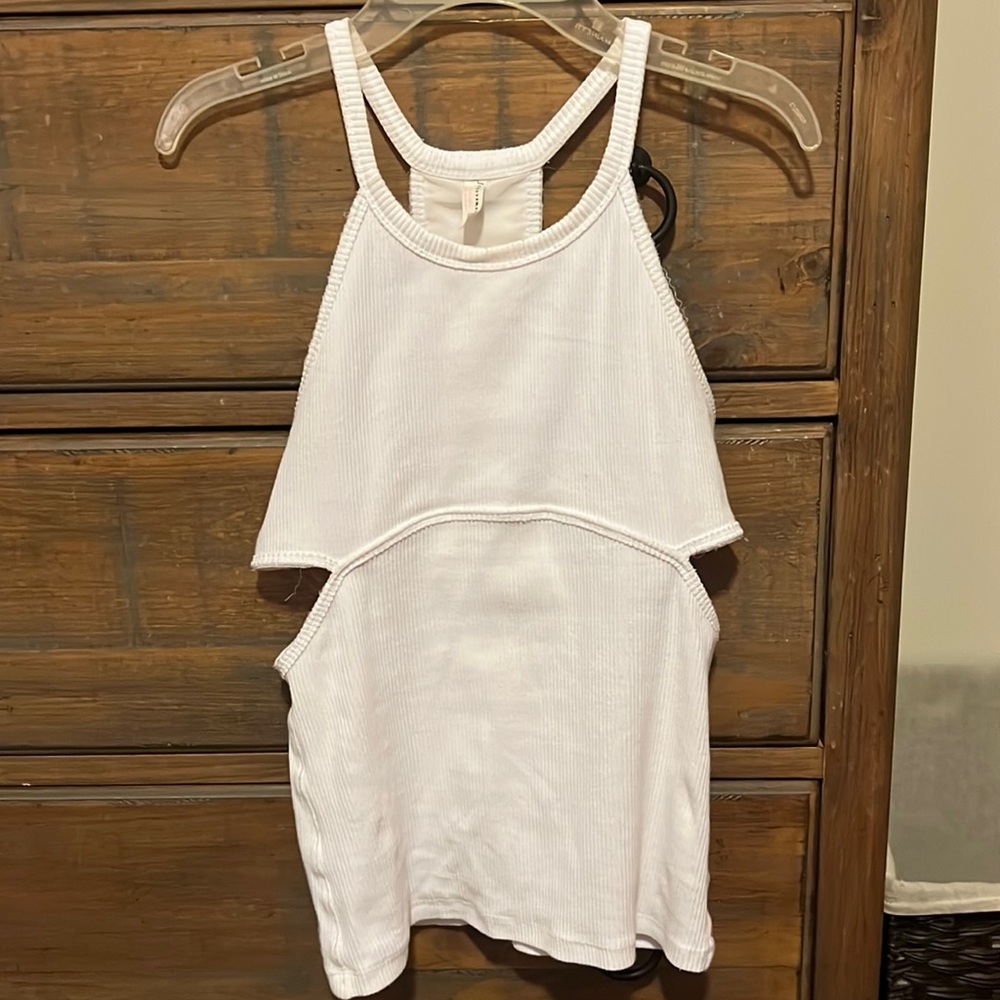 Free people movement white ribbed tank
